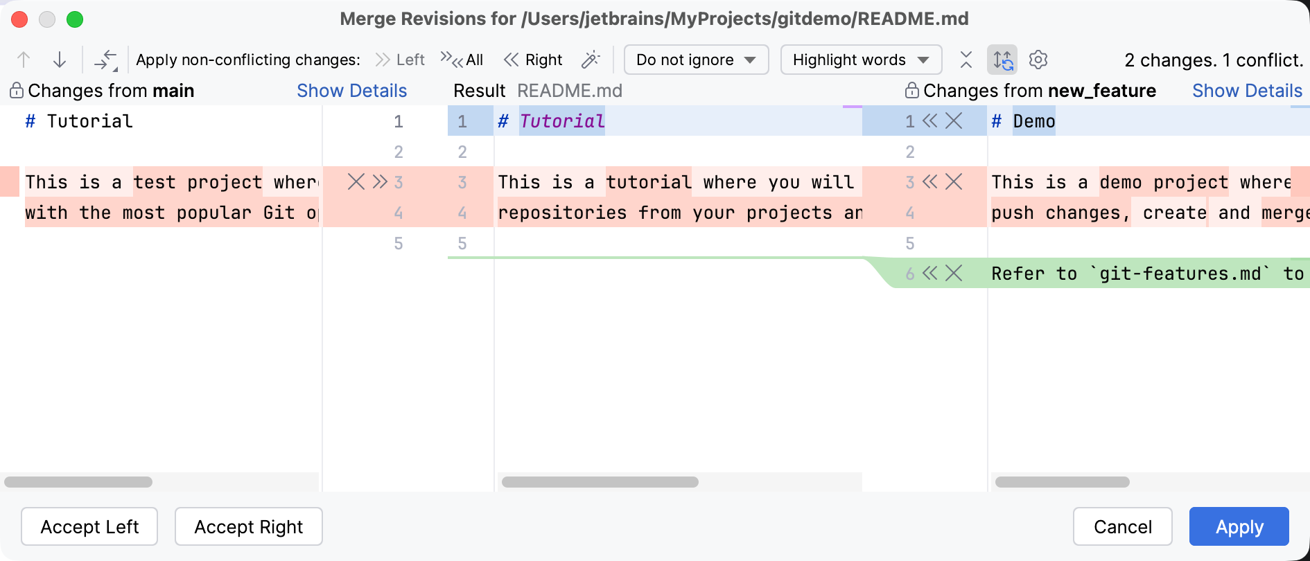 Resolve conflict Resolve conflict
