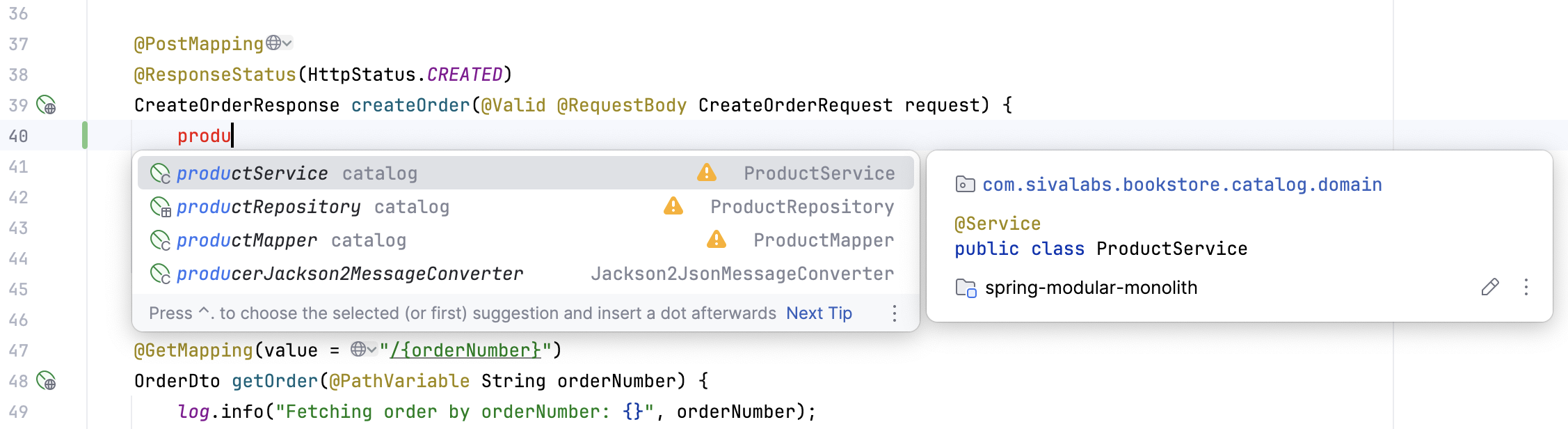 Import bean from another module