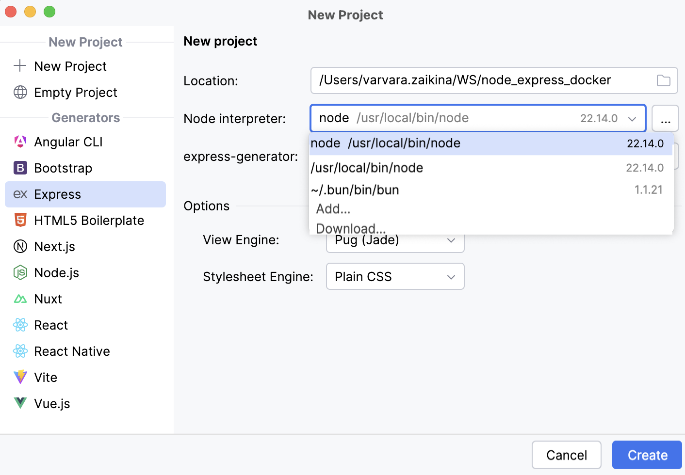 Create a Node.js Express application Create a Node.js Express application
