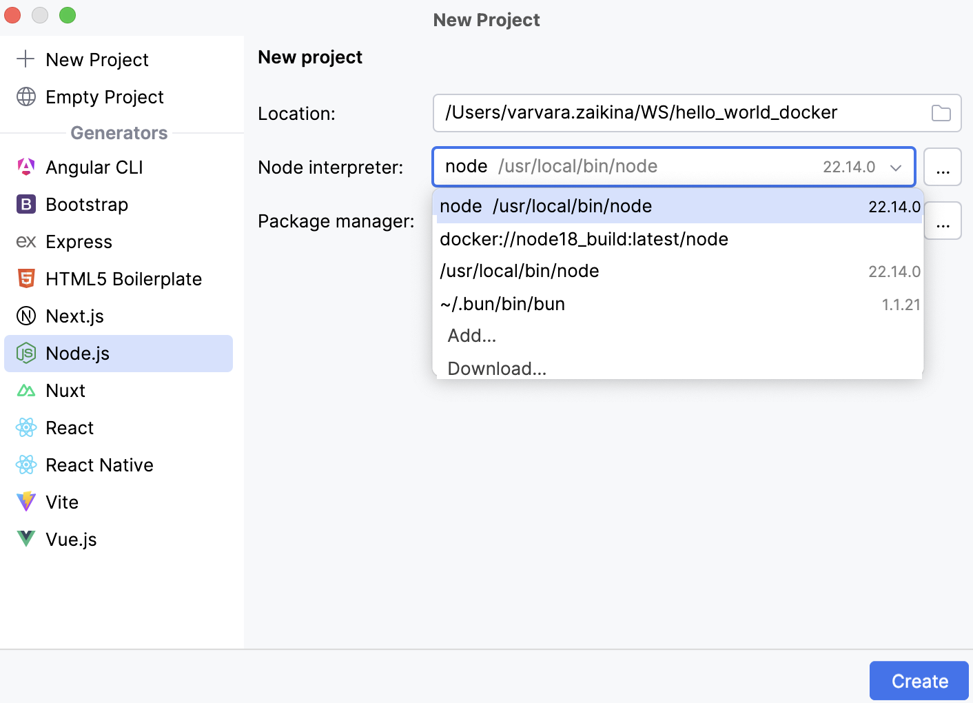 Create an empty project with Node.js Create an empty project with Node.js