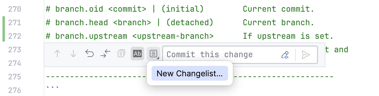 Partial commit changelists Partial commit changelists