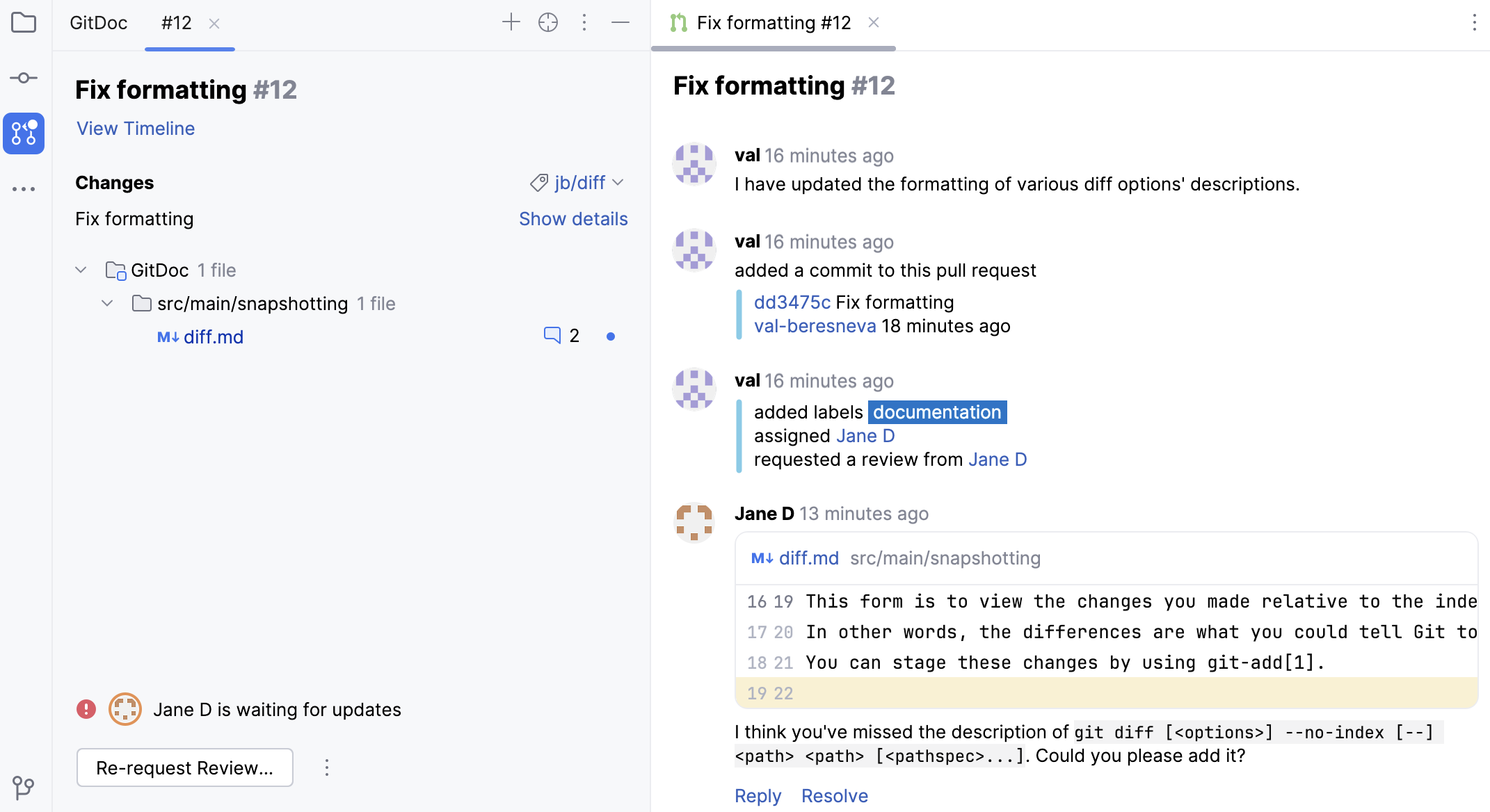 Pull request overview Pull request overview