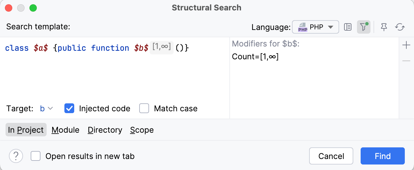 the Edit filters popup the Edit filters popup