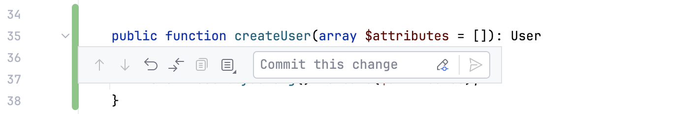 the modified line marker the modified line marker