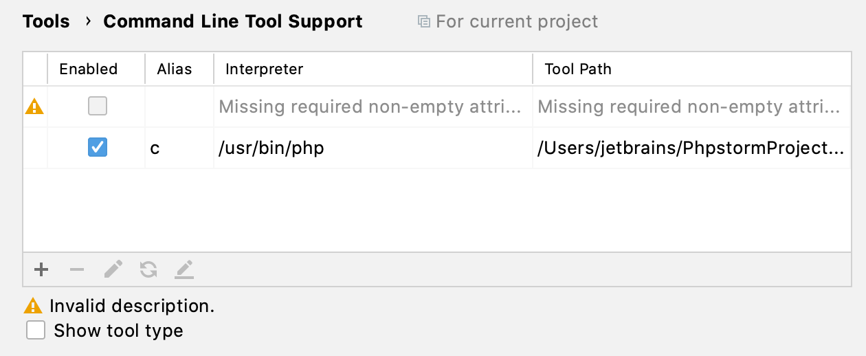 CLI tool validation error CLI tool validation error