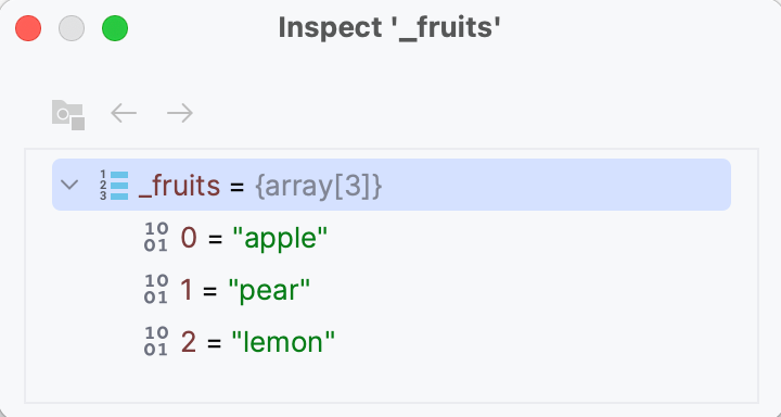 Inspect dialog Inspect dialog