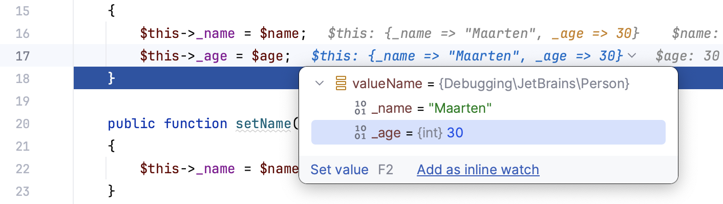 Adding an inline watch option Adding an inline watch option