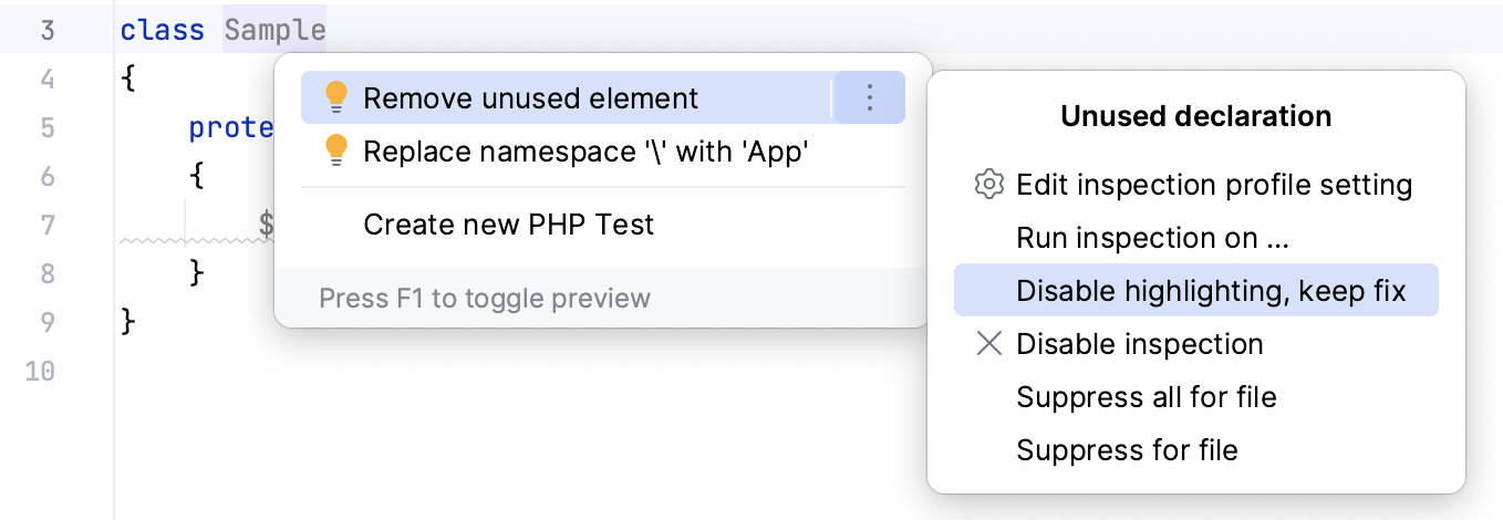 Disable highlighting, keep the fix Disable highlighting, keep the fix