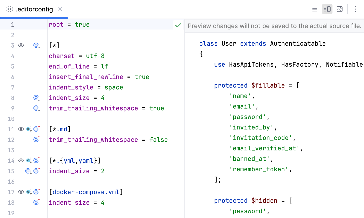 editorconfig preview editorconfig preview