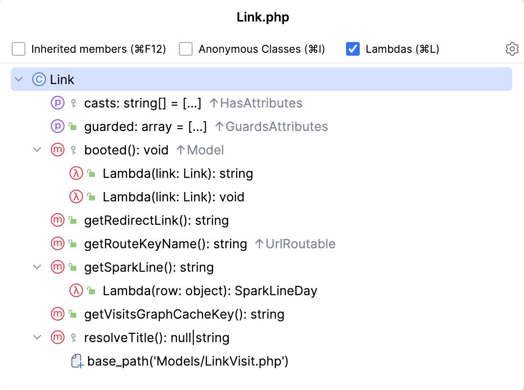 Structure popup Structure popup
