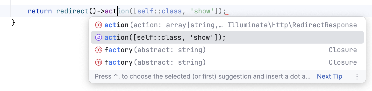 Full Line completion suggestions in completion list Full Line completion suggestions in completion list