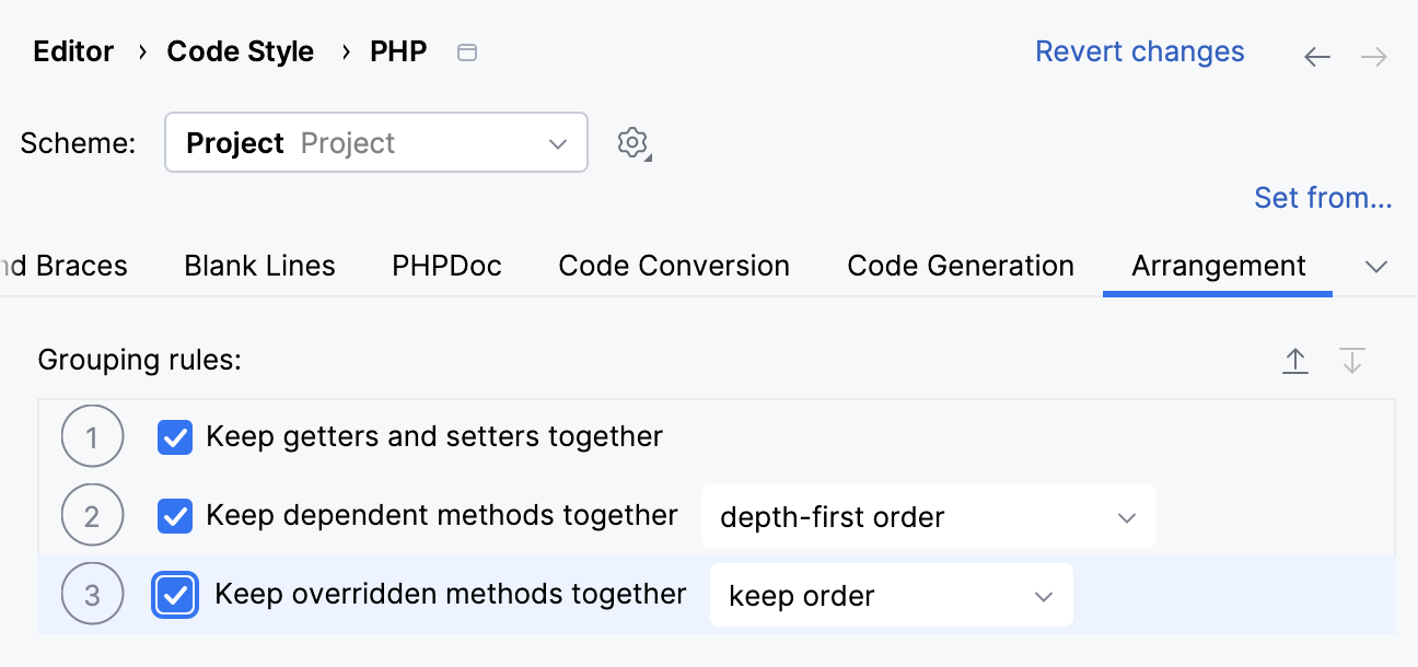 Grouping rules example Grouping rules example