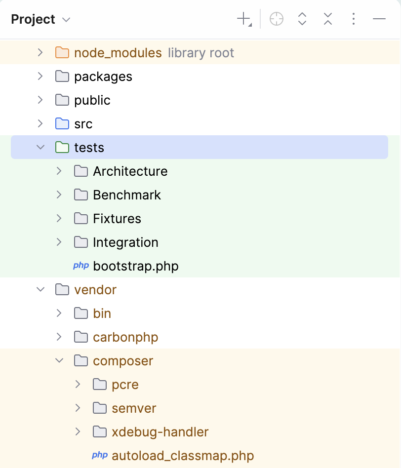 Colors in the Project tool window Colors in the Project tool window