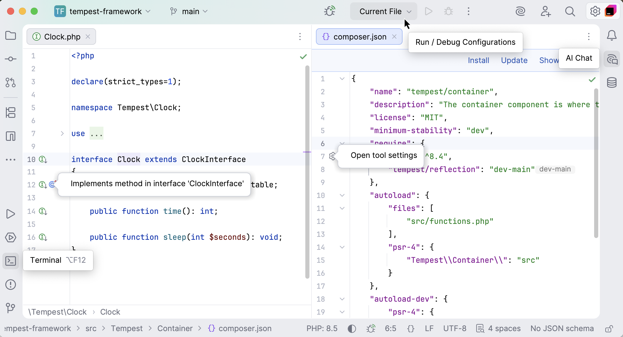 Tooltips in the IDE Tooltips in the IDE