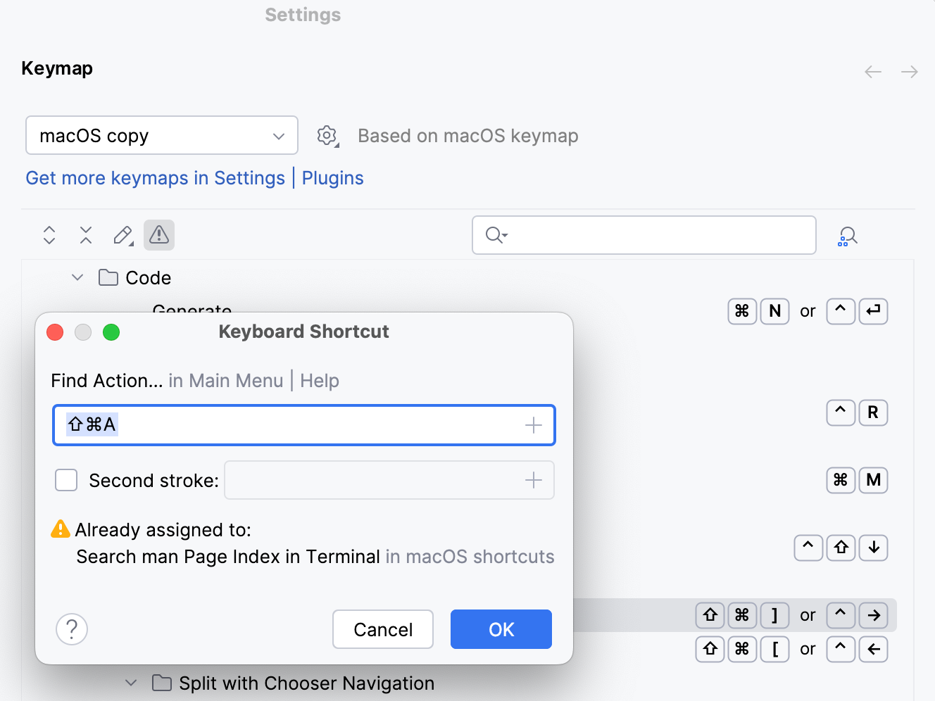 Adjust conflicting shortcuts Adjust conflicting shortcuts