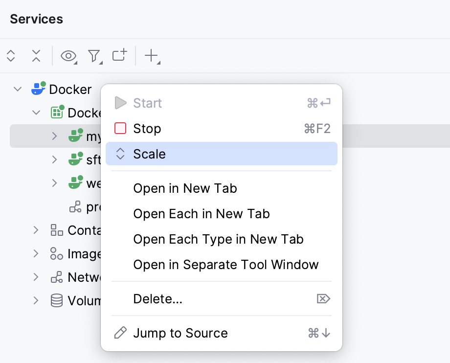 The Scale context menu item The Scale context menu item
