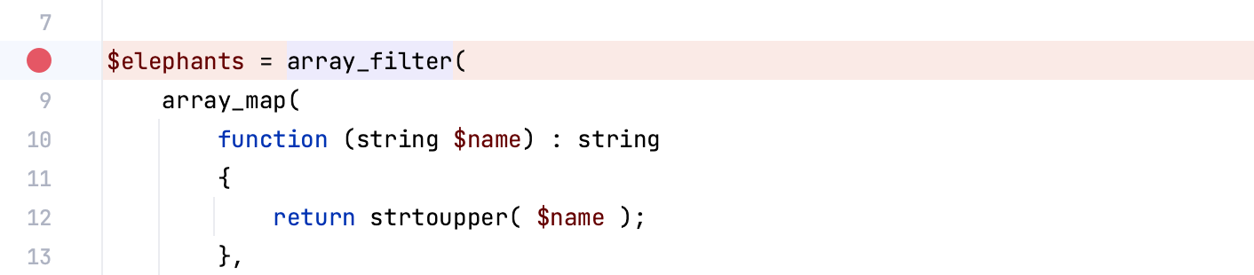 Line breakpoint Line breakpoint