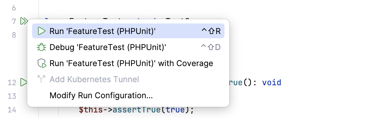 Run single test from the editor Run single test from the editor