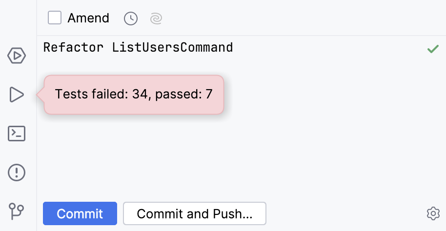 Non-modal commit dialog running a test Non-modal commit dialog running a test