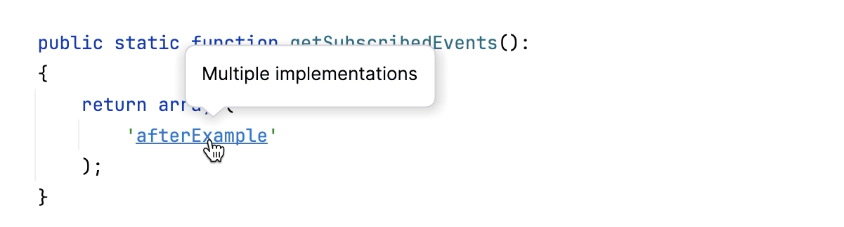 Navigating to Symfony event declaration Navigating to Symfony event declaration