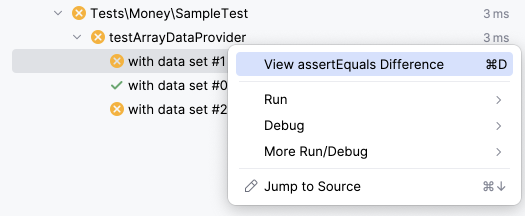 Option to view assertEquals difference Option to view assertEquals difference