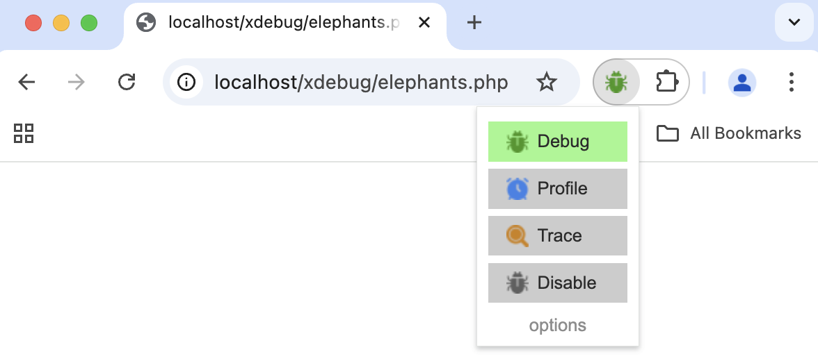 Xdebug helper in Chrome Xdebug helper in Chrome