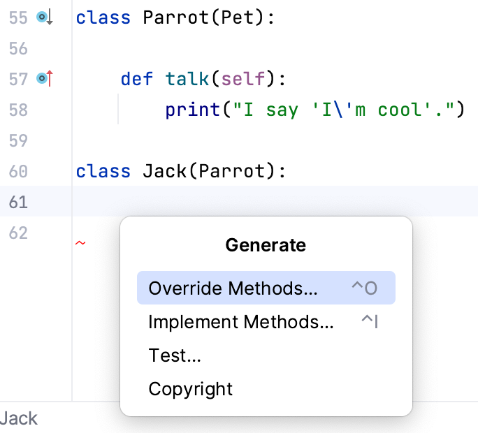 Generate code Generate code