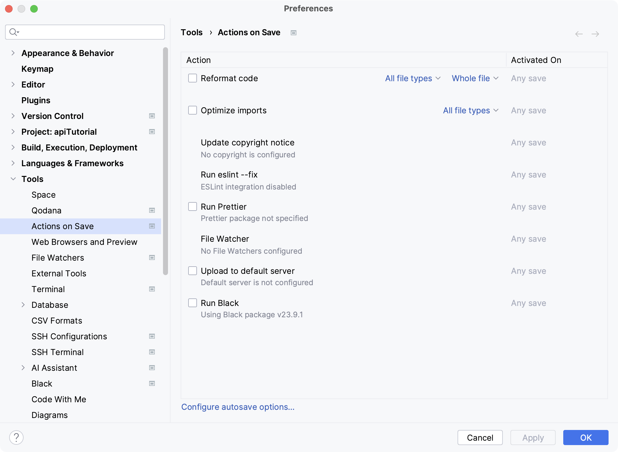 设置：保存时操作