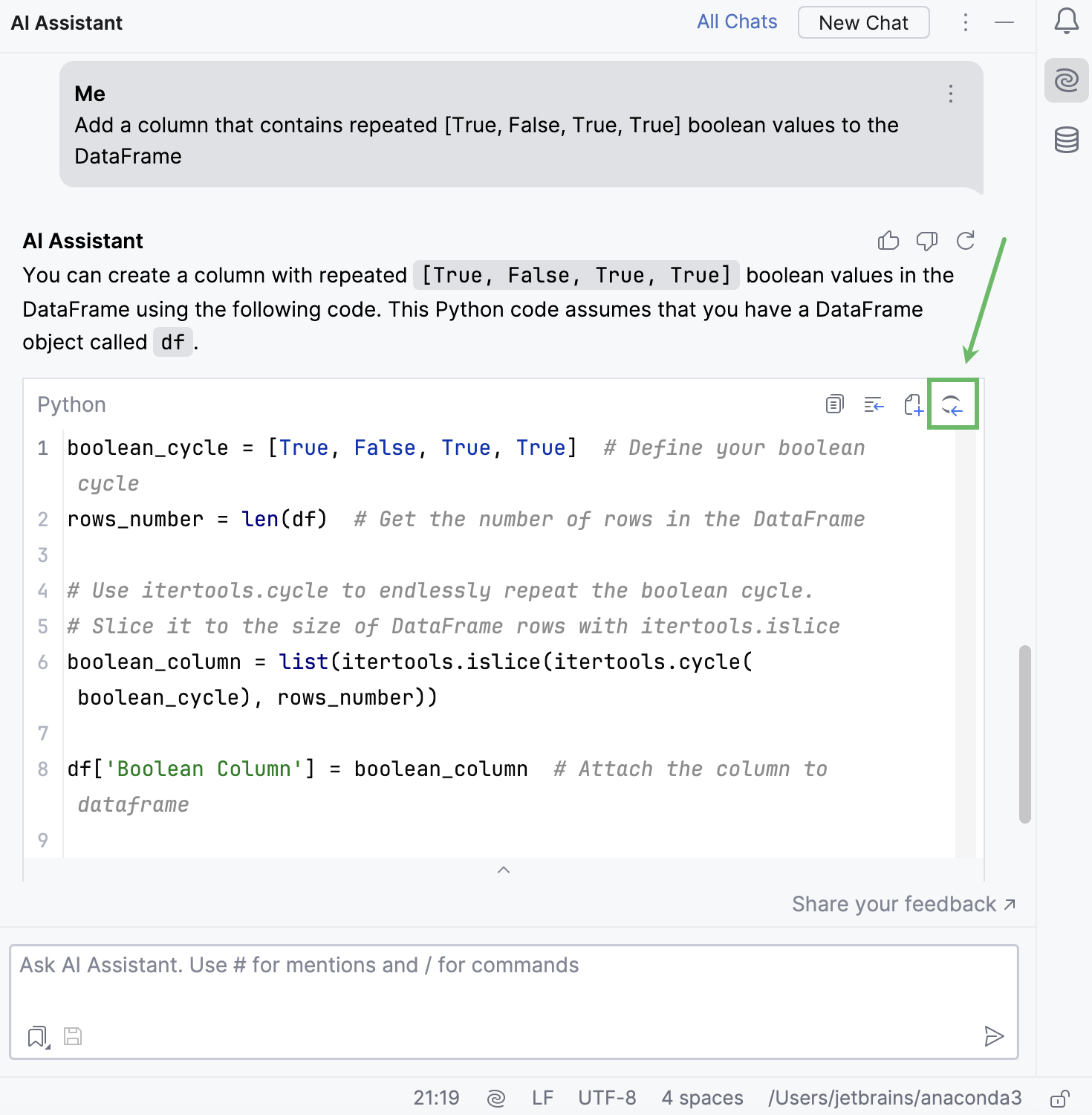 Create File from Snippet action Create File from Snippet action