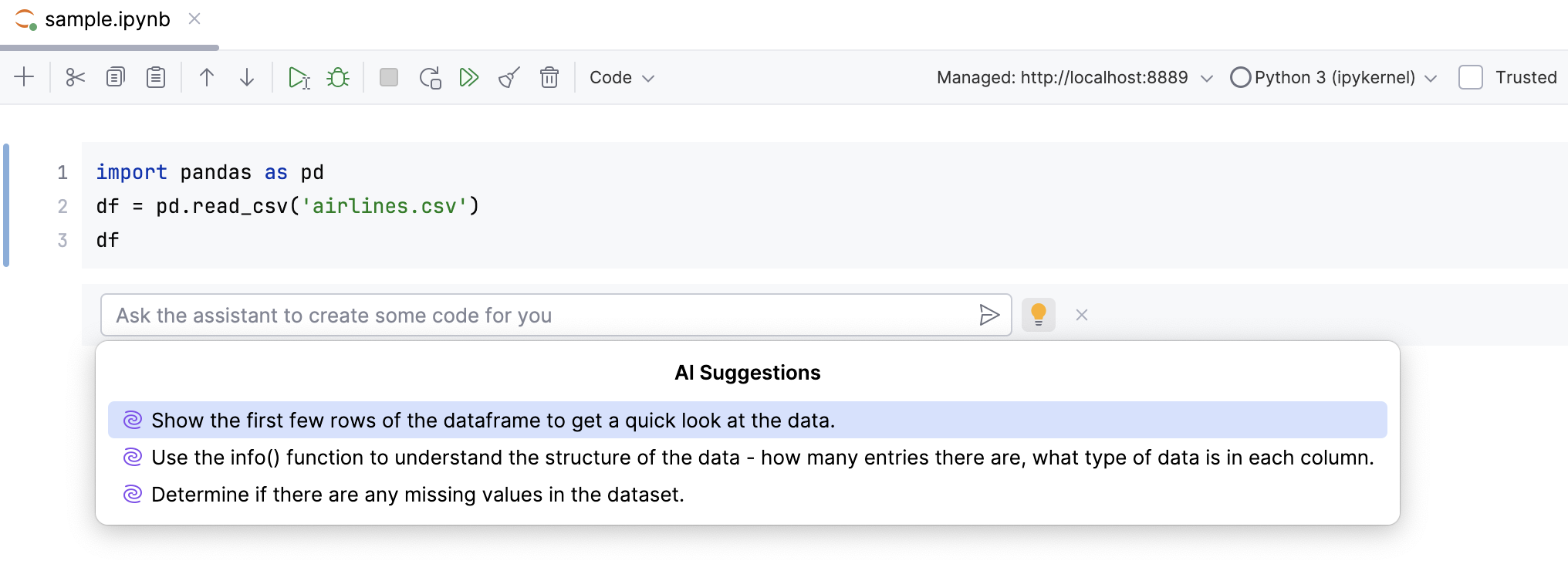 Prompts suggested by AI Prompts suggested by AI