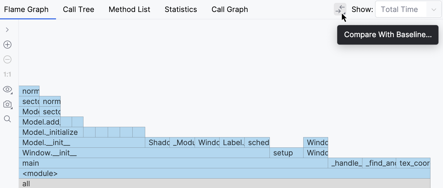 Compare With Baseline button Compare With Baseline button
