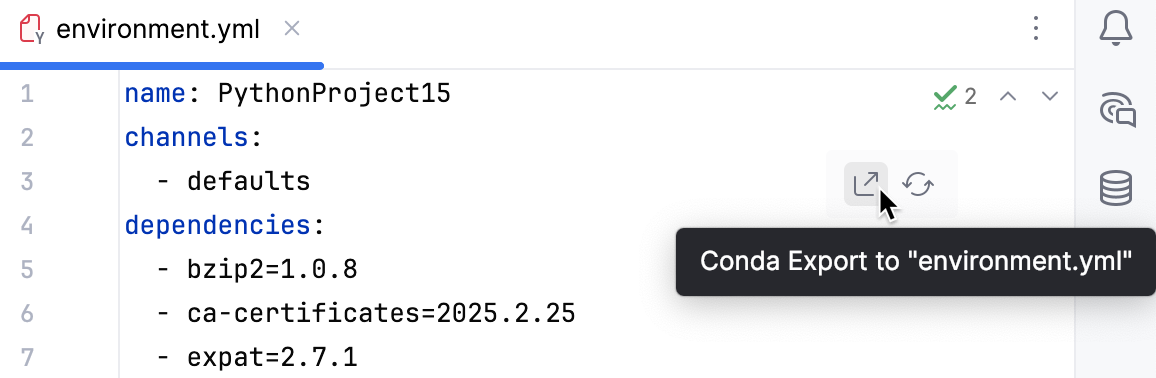 Conda Export to .yml