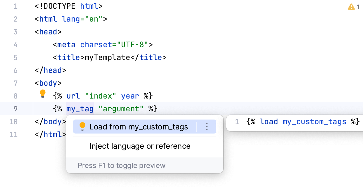 用于加载自定义模板的检查