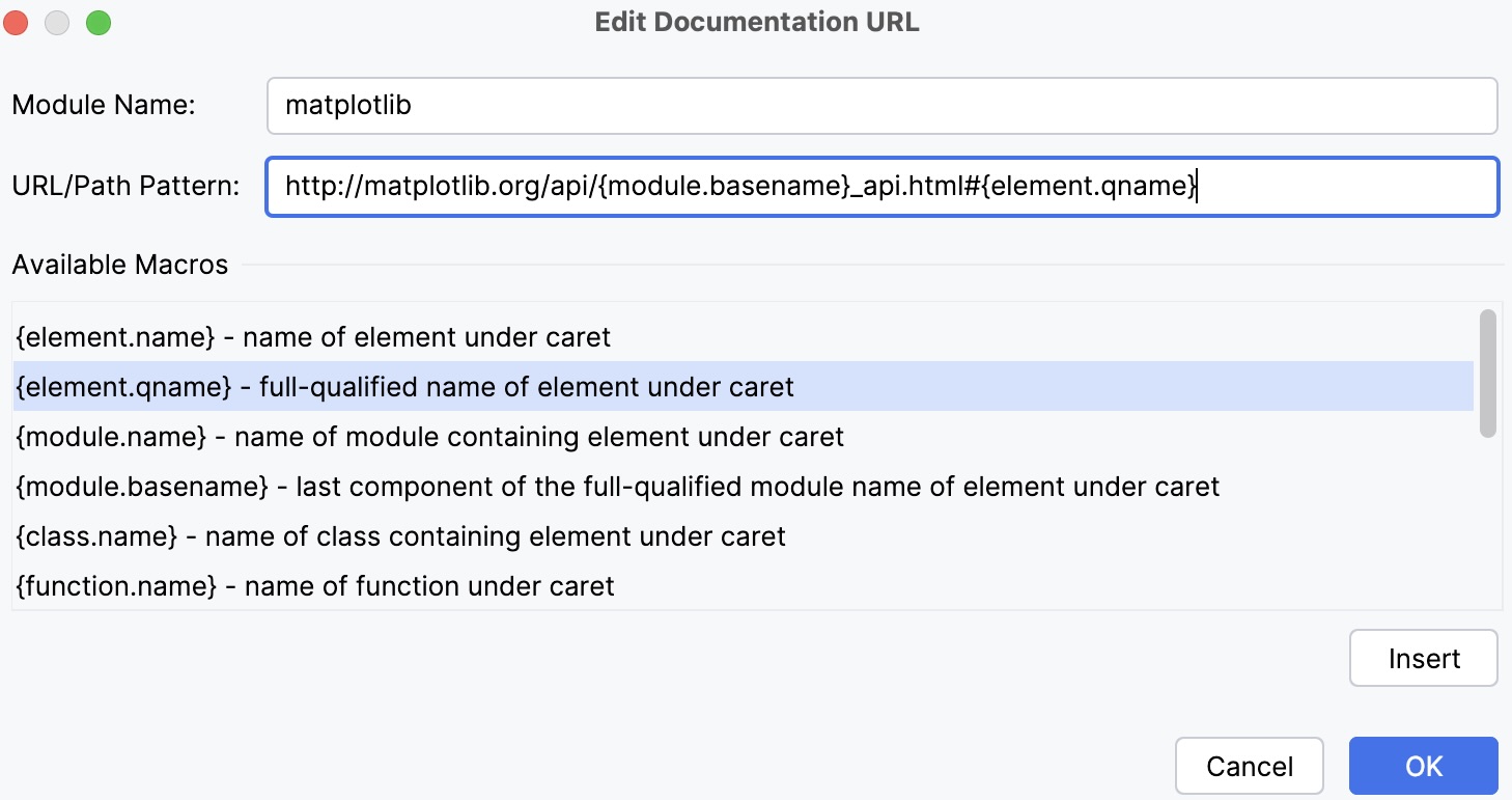 Modifying the URL for the matplotlib documentation Modifying the URL for the matplotlib documentation