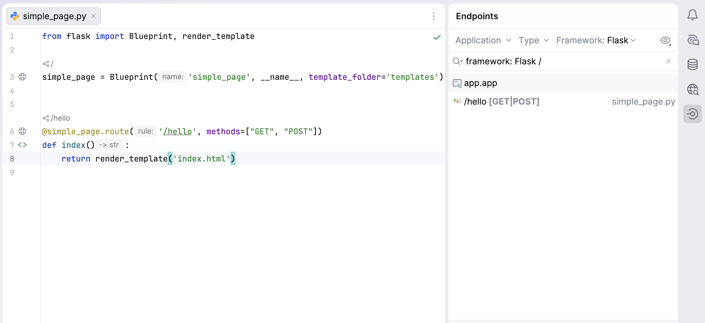 Endpoint defined via Blueprint