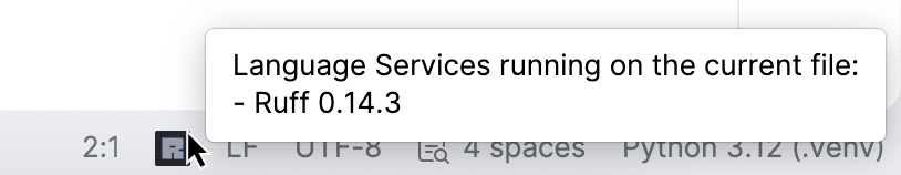 在工具栏中显示的 Python LSP 工具