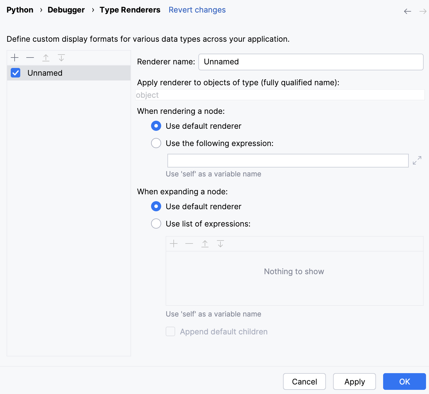 Add a new type renderer