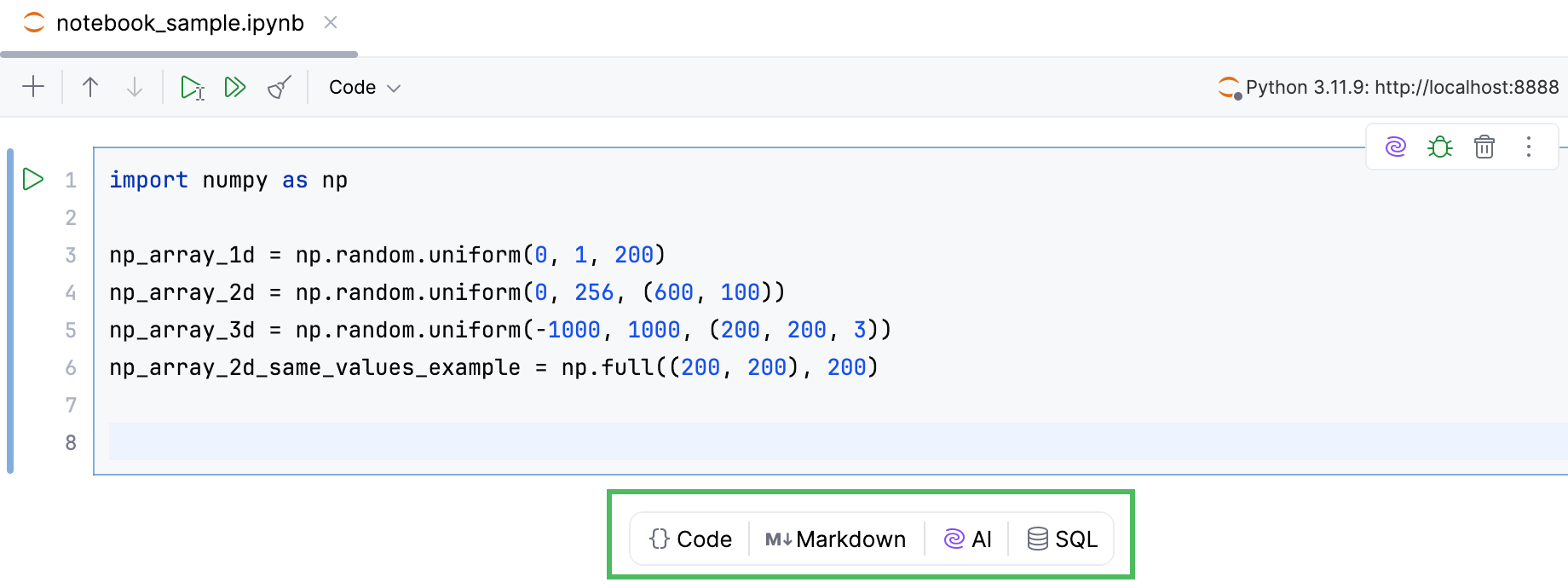 Popup between Jupyter notebook cells Popup between Jupyter notebook cells