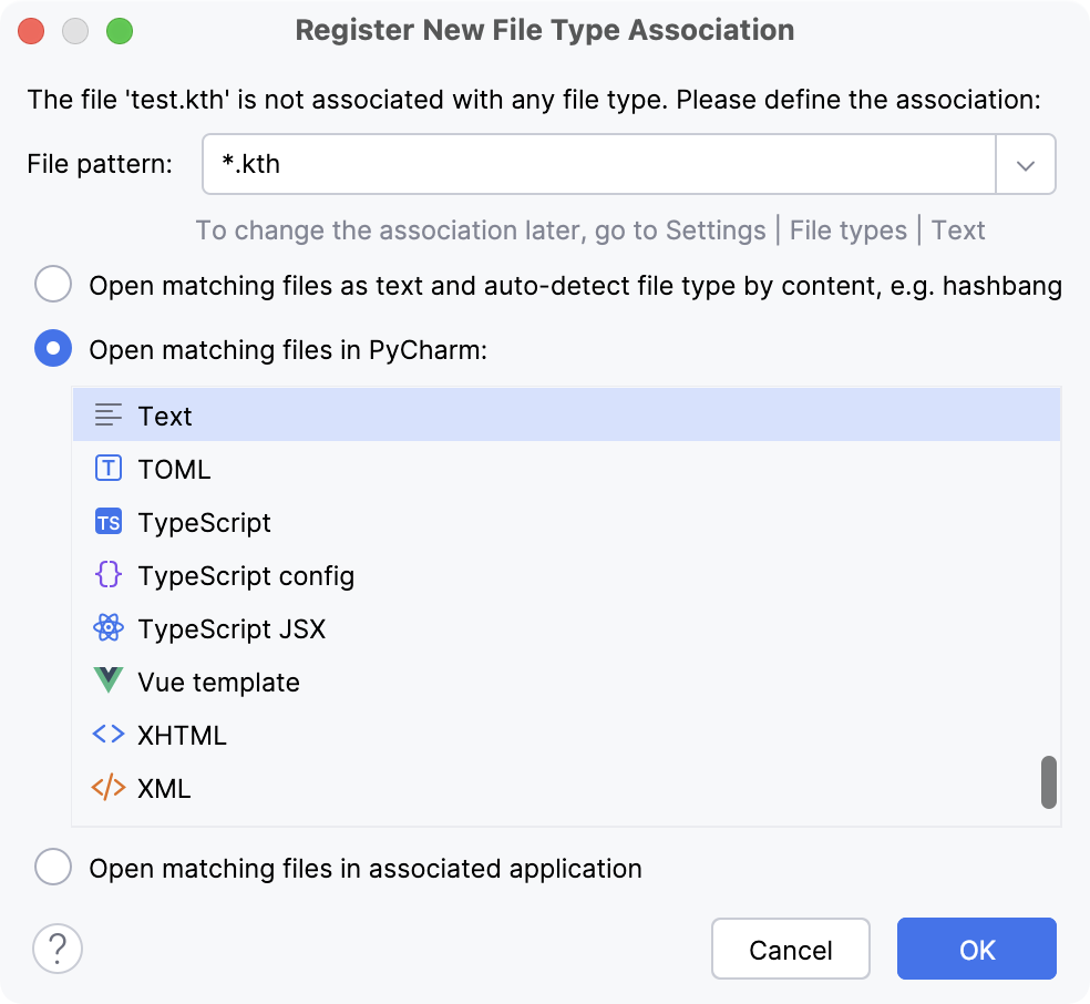 PyCharm: Associating a file name pattern with a file type PyCharm: Associating a file name pattern with a file type