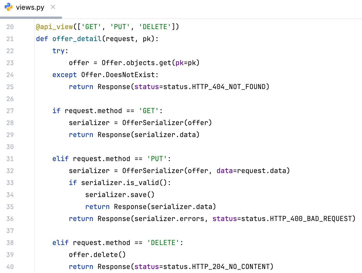 Code in 'rental/views.py' Code in 'rental/views.py'