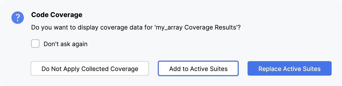 在将覆盖率应用到编辑器之前的选项