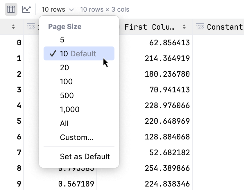 Select a predefined value