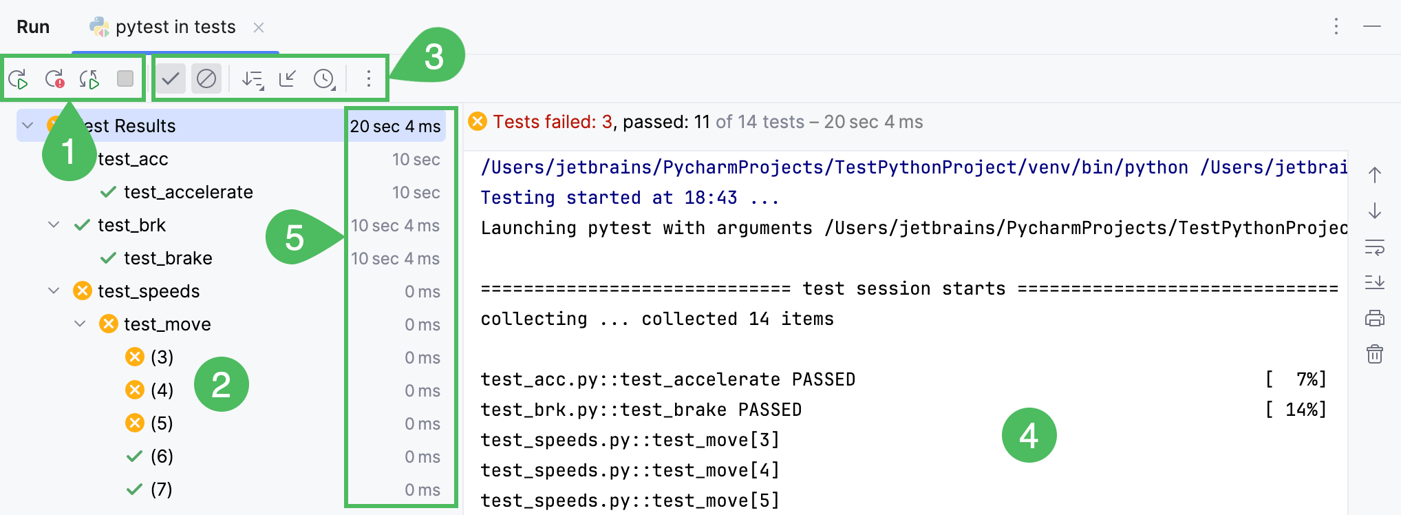 Test runner tab Test runner tab