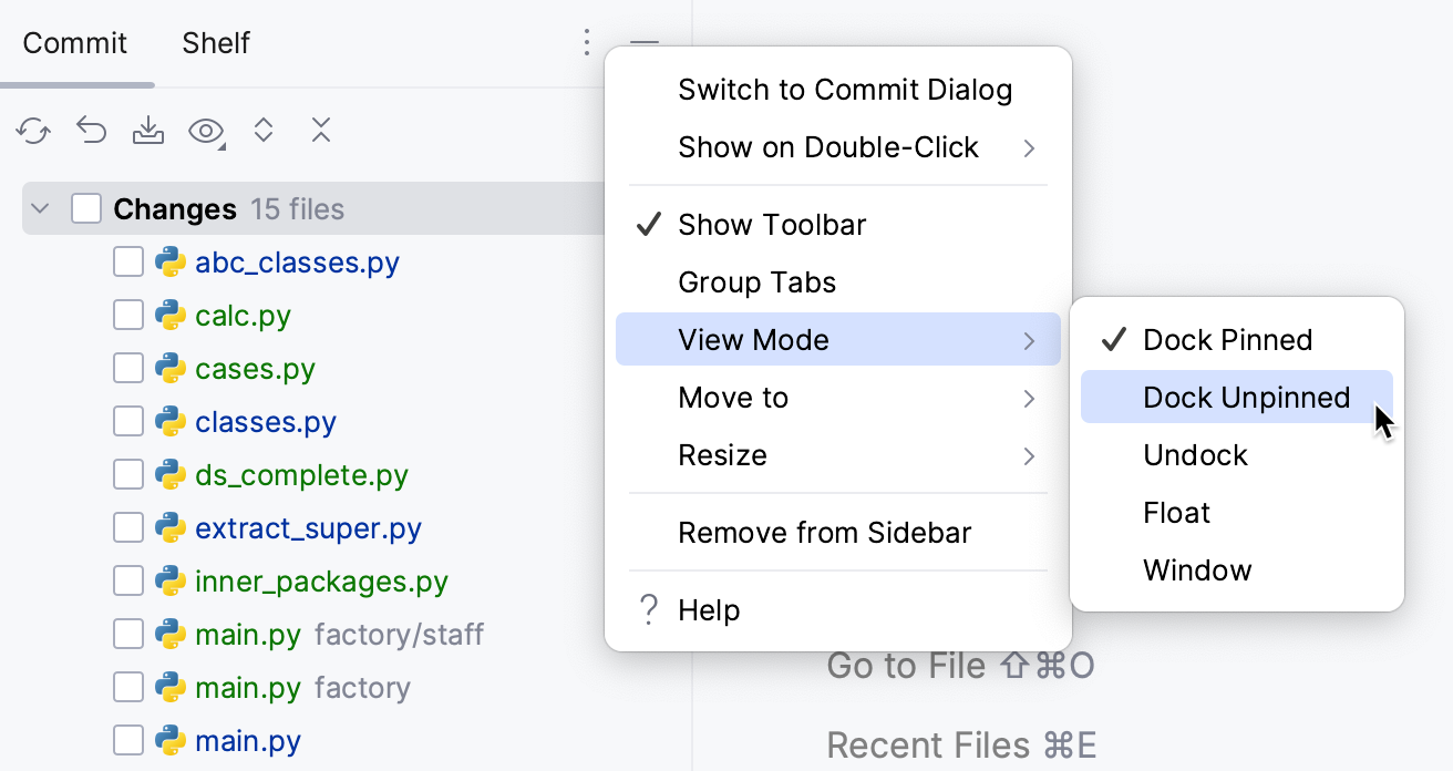 工具窗口视图模式