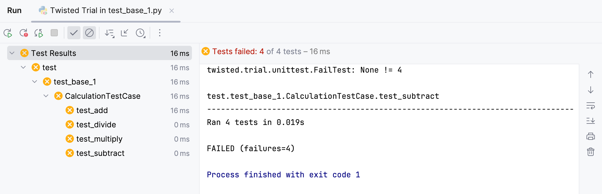 test failed test failed