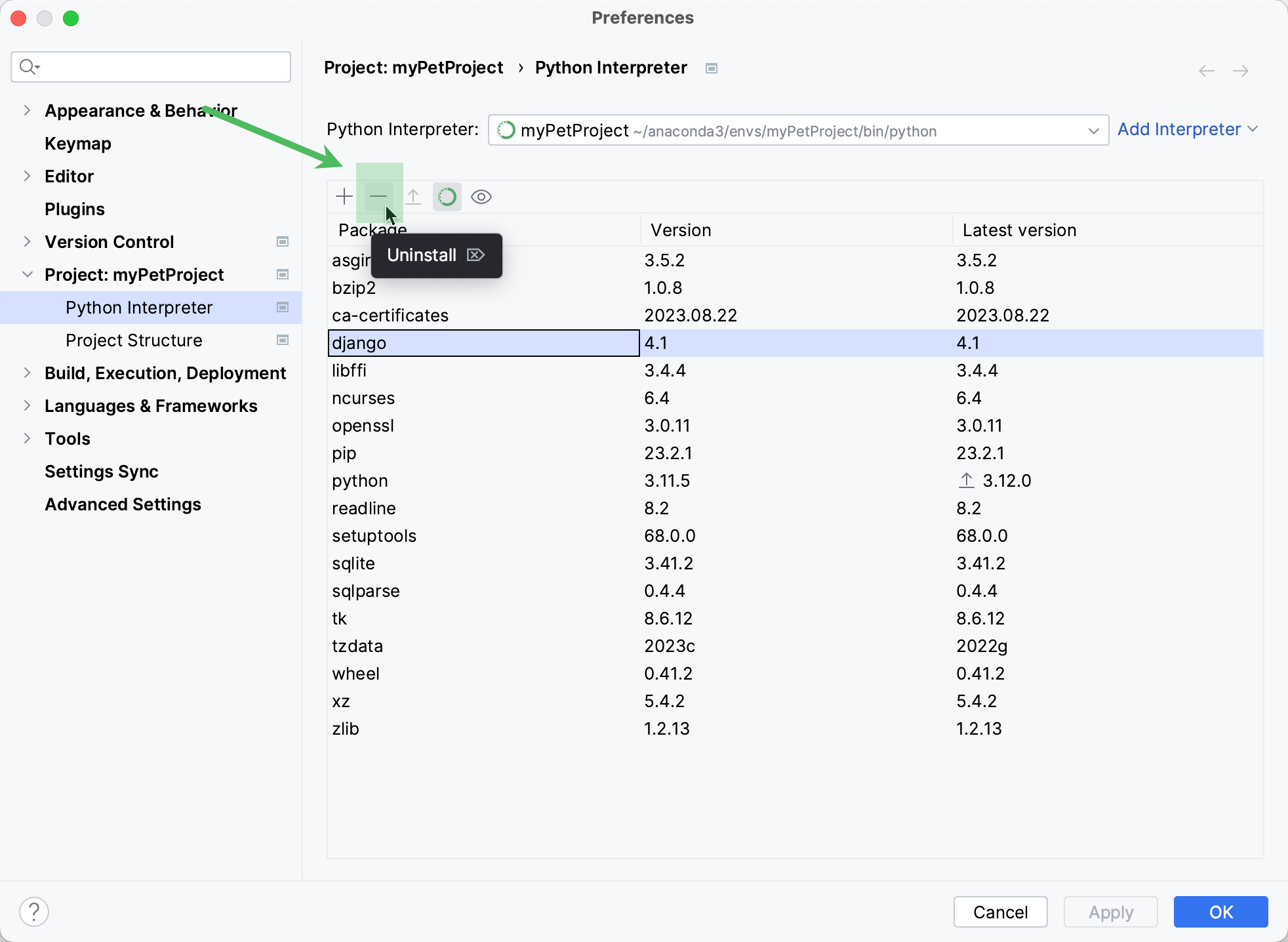 Uninstalling a Python package Uninstalling a Python package