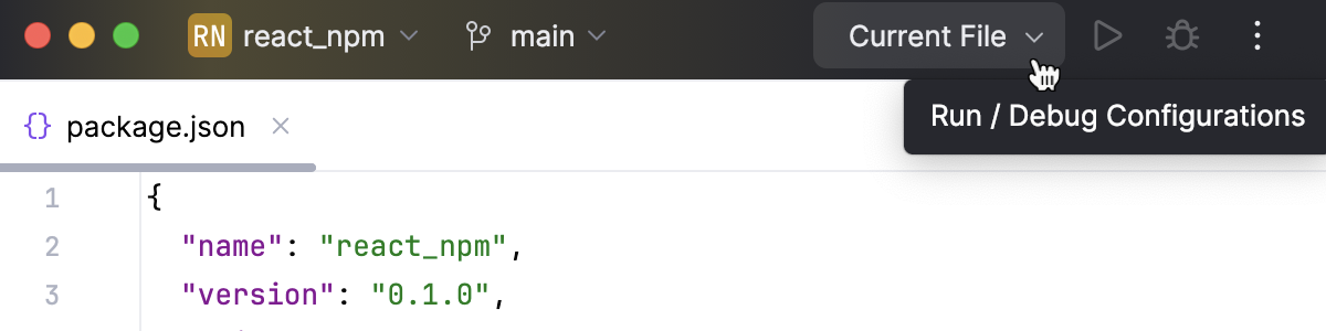 Open the Edit Configurations dialog Open the Edit Configurations dialog