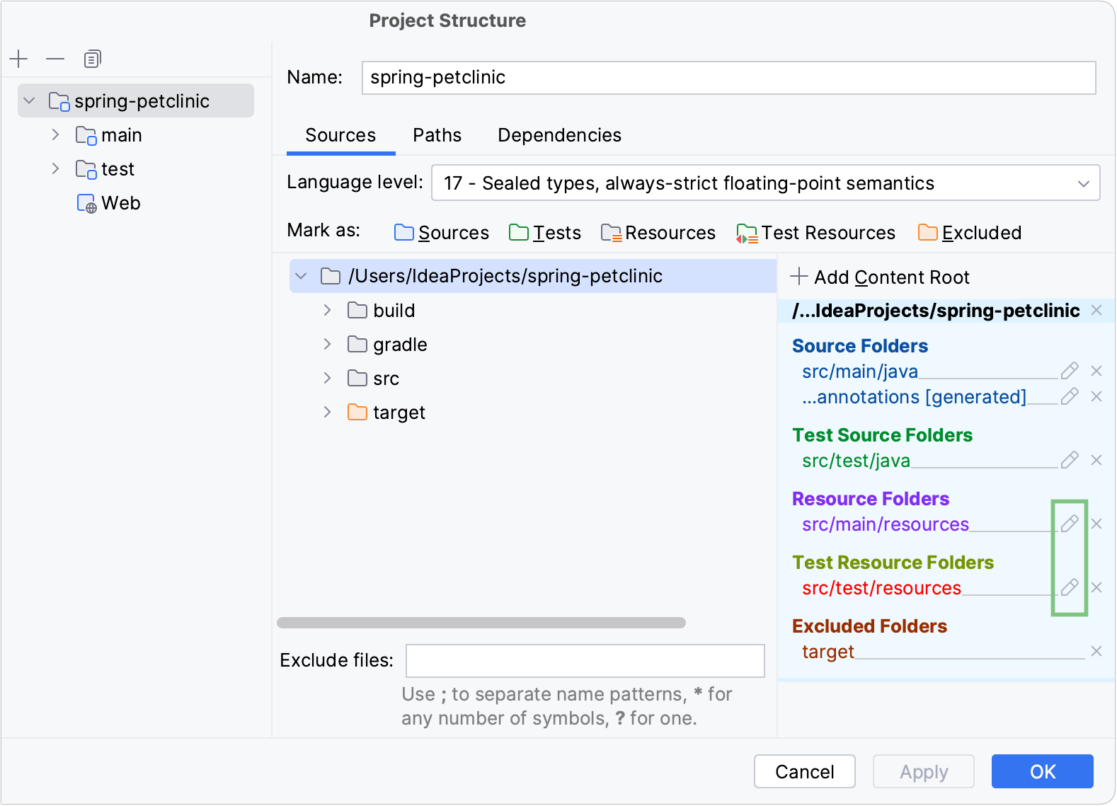 Changing the output path for resources Changing the output path for resources