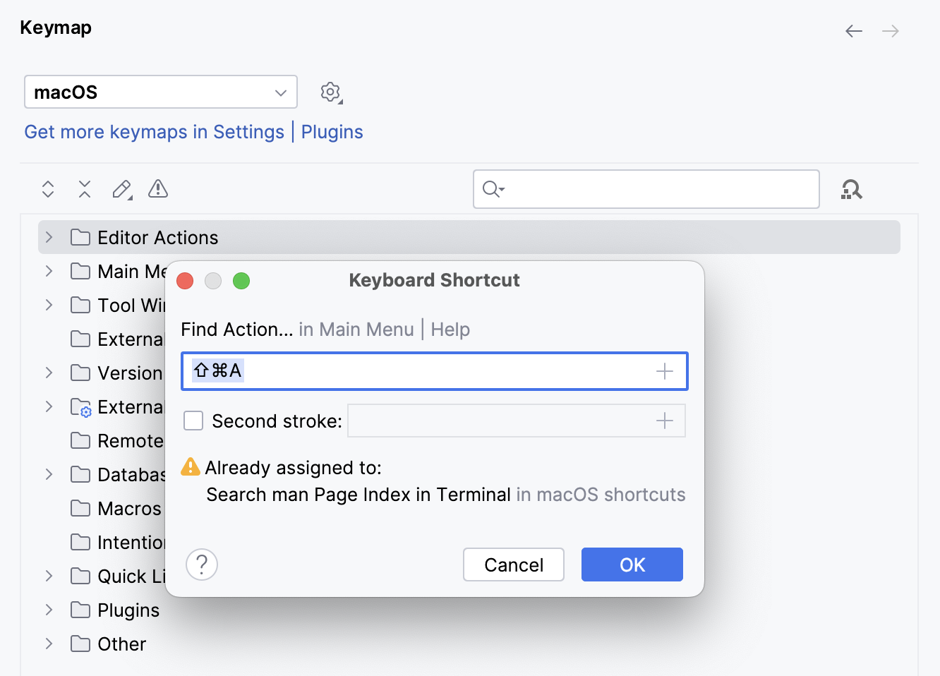 调整冲突的快捷键