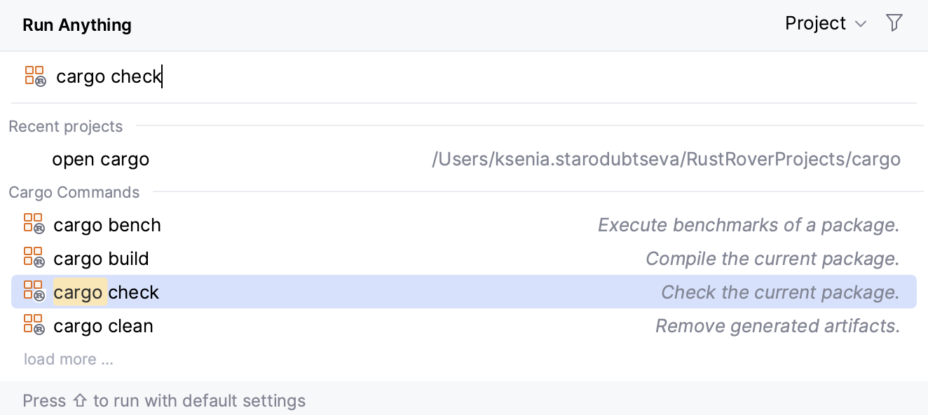 运行任何内容:cargo check 运行任何内容:cargo check